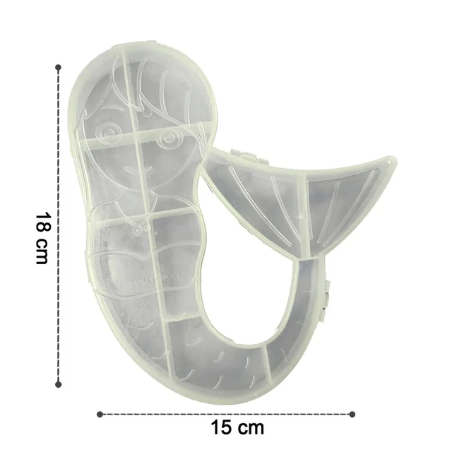 Mermaid Shape Storage Box Plastic Jewellery Organizer Multi Compartment (1 Pc)