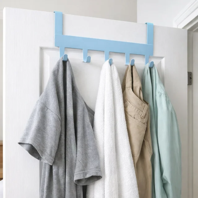 Metal 5 Hook Hanging Rack – Heavy Duty Over Door Hanger