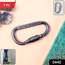 Metal Carabiner Hook with Screw Lock – Secure Heavy-Duty Utility