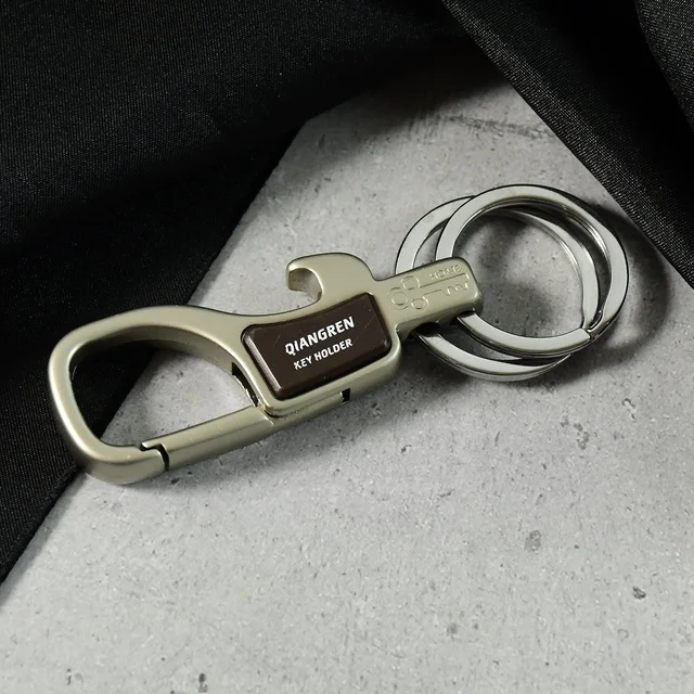 Metal Carabiner Keychain – Durable with Dual Rings & Clip Hook