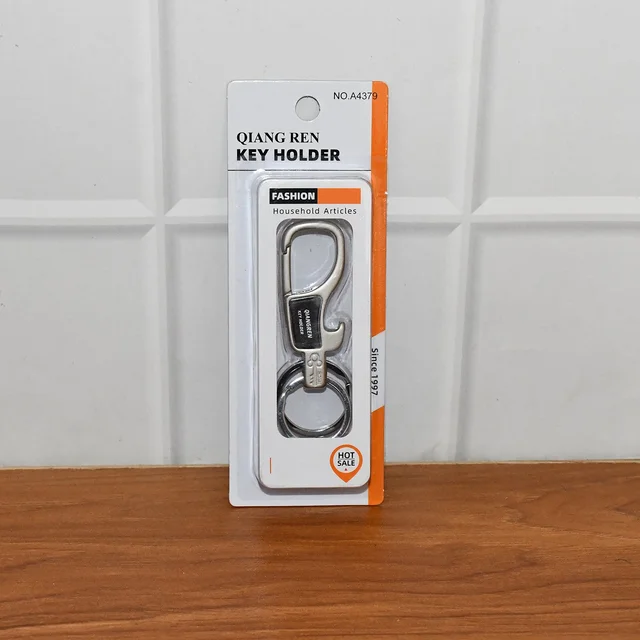 Metal Carabiner Keychain – Durable with Dual Rings & Clip Hook