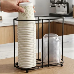 Metal Desktop Water Cup Holder – Space-Saving Organizer for Cups