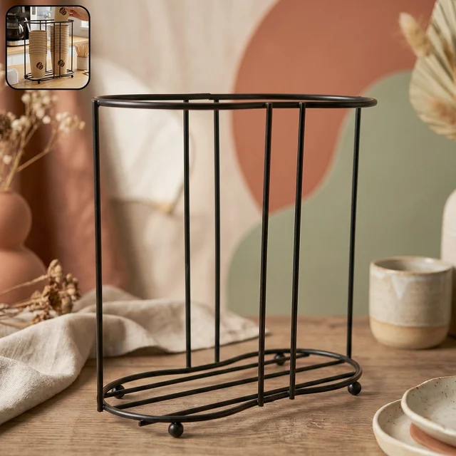 Metal Desktop Water Cup Holder – Space-Saving Organizer for Cups