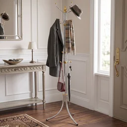 Metal Floor Standing Coat Rack Clothes Hanger Stand with Multi Hooks (1 Pc)