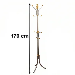 Metal Floor Standing Coat Rack Clothes Hanger Stand with Multi Hooks (1 Pc)