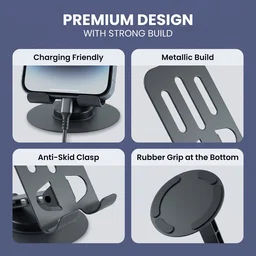 Metal Foldable Mobile Stand 360 Degree Rotating Adjustable Holder (1 Pc)