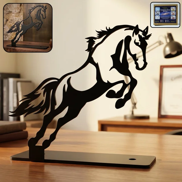 Metal Horse Sculpture – Modern Desk Decor for Sophistication