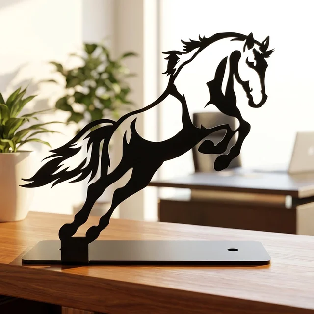 Metal Horse Sculpture – Modern Desk Decor for Sophistication
