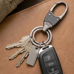 Metal Key Holder – Durable Dual Ring with Rotating Swivel