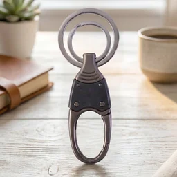 Metal Key Holder – Durable Dual Ring with Rotating Swivel