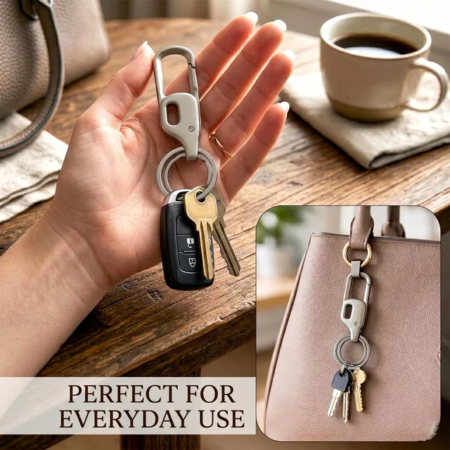Metal Key Holder – Heavy Duty Carabiner Style Keychain for Secure Keys