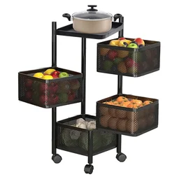 Metal Kitchen Trolley – 4 Layer Durable Storage Rack | Tidy Table