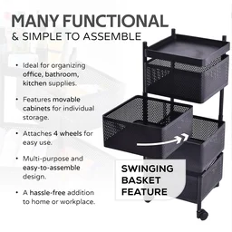 Metal Kitchen Trolley – 4 Layer Durable Storage Rack | Tidy Table