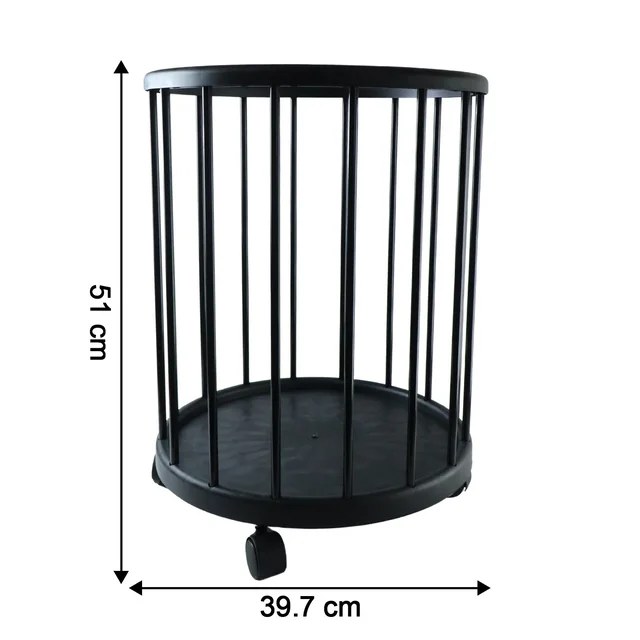 Metal Laundry Basket with Wheels, Round Standing Dirty Clothes Hamper (1 Pc)