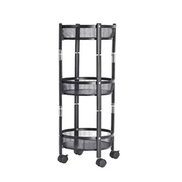Metal Mesh Storage Trolley – 3-Layer Utility Cart with Wheels