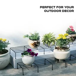 Metal Rectangle Flower Plant Stand – Durable 2 Pc Set | Giftoiza
