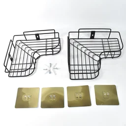 Metal Shower Shelf 2-Pack – Rustproof No-Drill Corner Organizer