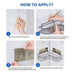 Metal Shower Shelf 2-Pack – Rustproof No-Drill Corner Organizer