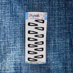 Metal Tic Tac Hair Clips – 12 Pcs Matt Black Set | Calm & Curl
