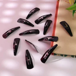 Metal Tik Tak Hair Clips – 12 Pc Matt Black Set | Calm & Curl
