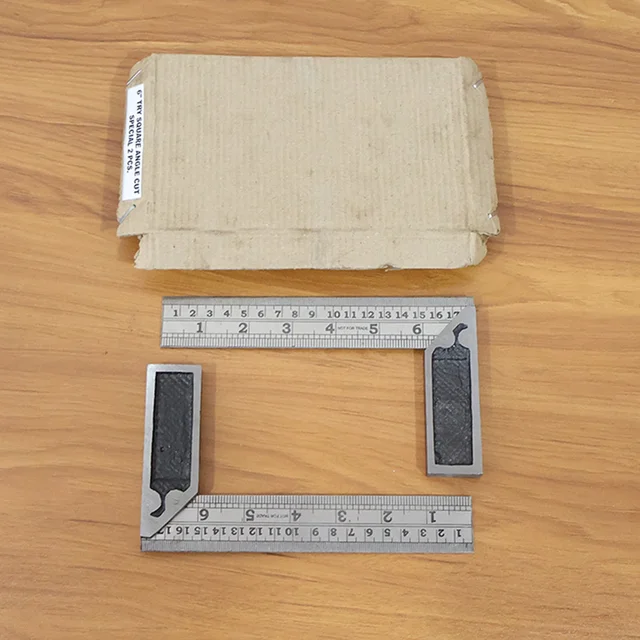 Metal Try Square Ruler Set – Durable 2-Piece Precision Tool