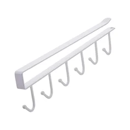 Metal Under-Shelf Storage Rack – 6 Hooks for Easy Organization