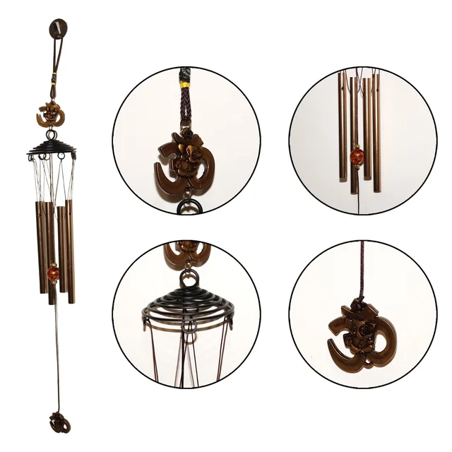 Metal Wind Chime with Om Symbol – Peaceful Spiritual Decor