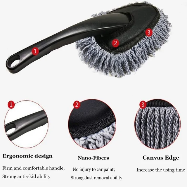 Microfiber Car Wash Brush – Streak-Free Cleaning | Velvet Wipe