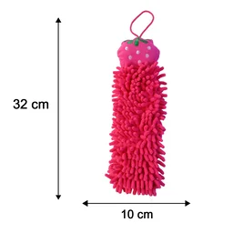 Microfiber Chenille Hanging Hand Towel for Bathroom and Kitchen Cleaning (1 Pc)