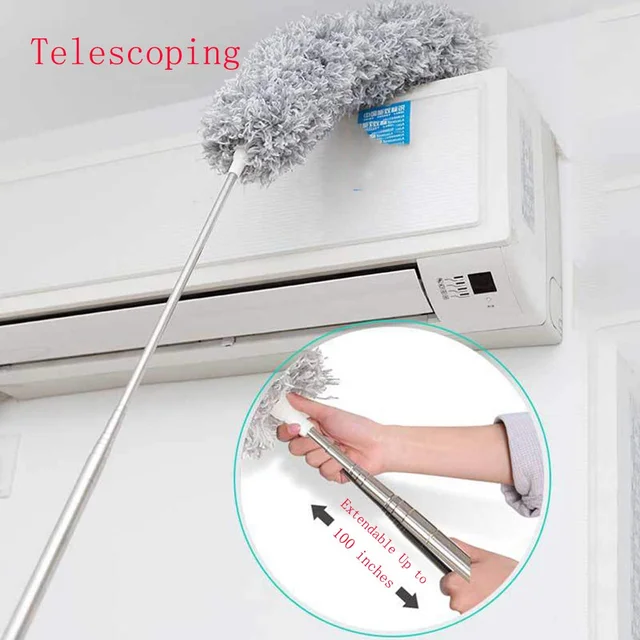 Microfiber Duster – 100-Inch Extendable Handle | Velvet Wipe