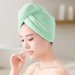 Microfiber Hair Drying Towel Wrap – Quick Absorbent Turban with Button Lock