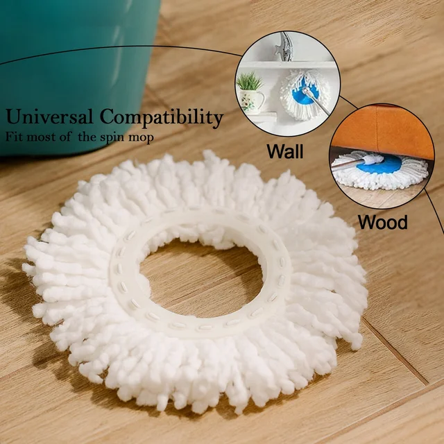 Microfiber Spin Mop Refill Head – 360° Rotating 5 Pack for Efficient Cleaning