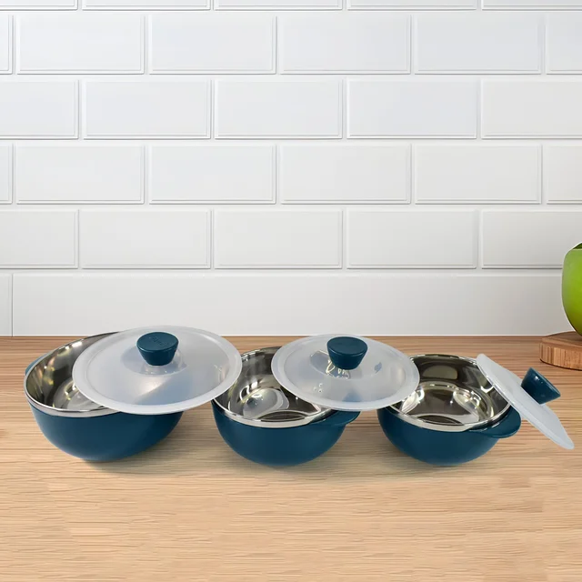 Microwave-Safe Serving Bowl Set – Durable 3-Piece Nestable Bowls