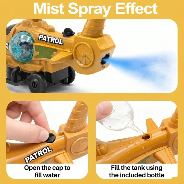 Military Spray Helicopter Toy – Lights, Music & Mist for Kids