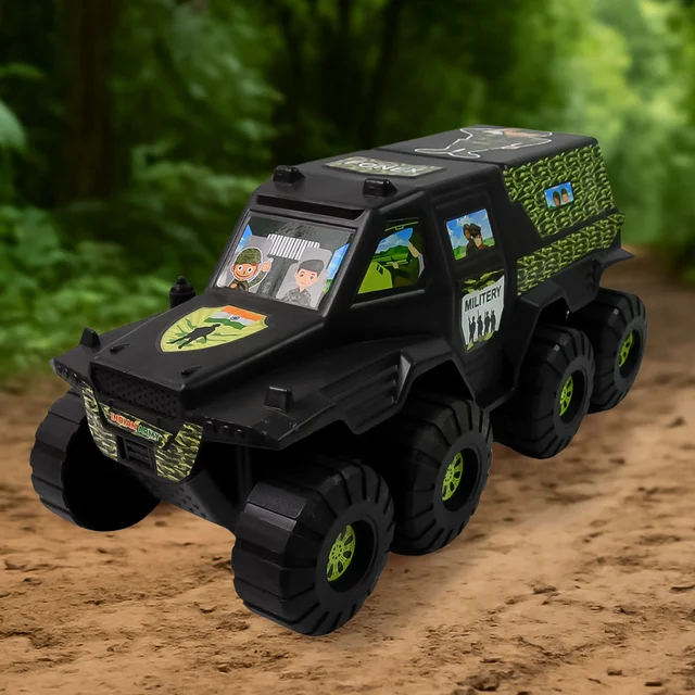 Military Toy Car – 8-Wheel Plastic Army Vehicle | Brain Horizon