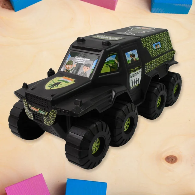 Military Toy Car – 8-Wheel Plastic Army Vehicle | Brain Horizon