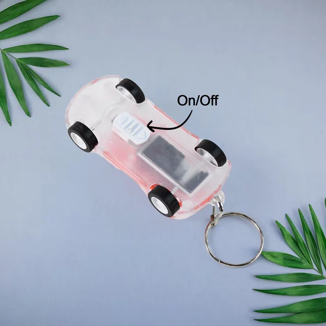 Mini Car LED Keychain Light – Bright Flashing Headlights Toy