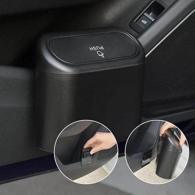 Mini Car Trash Can with Lid – Waterproof & Leak-Proof | Velvet Wheels
