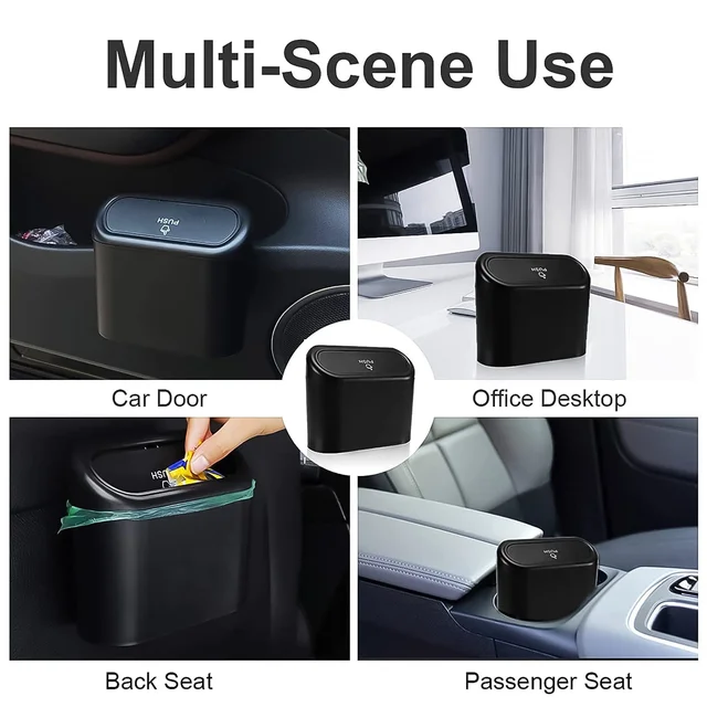 Mini Car Trash Can with Lid – Waterproof & Leak-Proof | Velvet Wheels