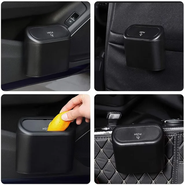 Mini Car Trash Can with Lid – Waterproof & Leak-Proof | Velvet Wheels