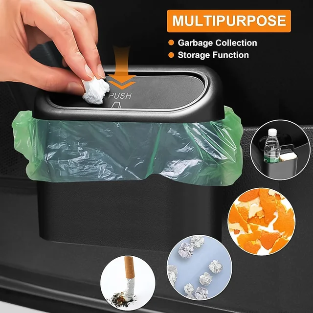 Mini Car Trash Can with Lid – Waterproof & Leak-Proof | Velvet Wheels