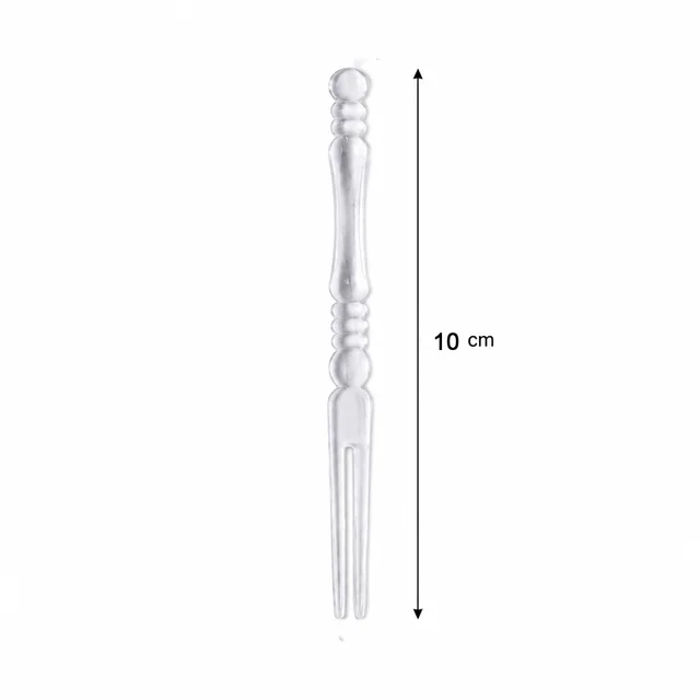 Mini Disposable Plastic Fruit Fork – Elegant Beaded Handle Design