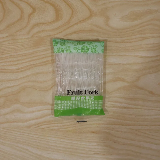 Mini Disposable Plastic Fruit Fork – Elegant Beaded Handle Design