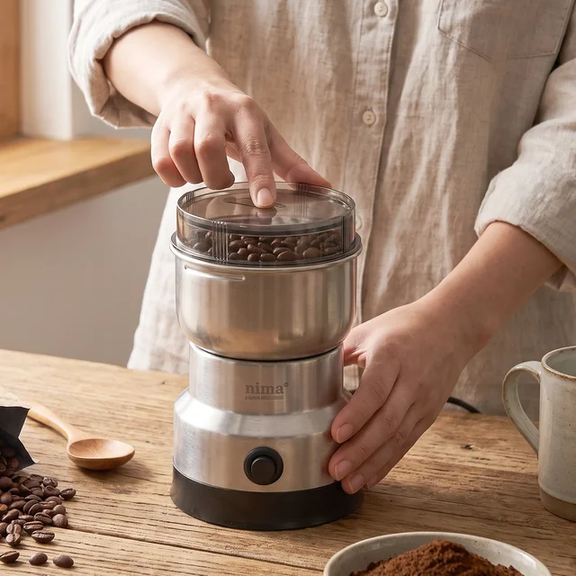 Mini Electric Grinder 150W Stainless Steel for Coffee Spice and Mas...