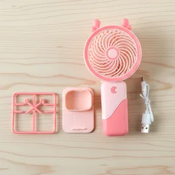 Mini Fan with LED Light – Portable & Rechargeable for Travel & Home