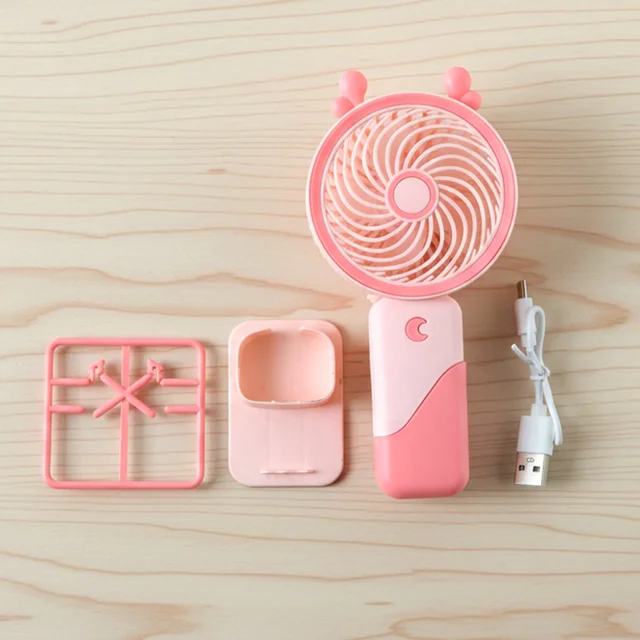 Mini Fan with LED Light – Portable & Rechargeable for Travel & Home