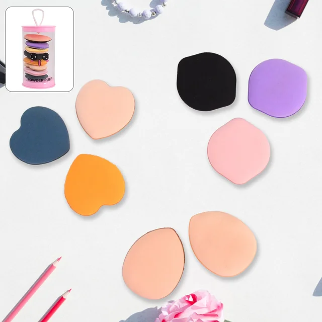 Mini Finger Makeup Powder Puff – Precise 8-Pcs Multicolor Set
