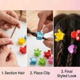 Mini Hair Claw Clips Set – Cute & Strong Grip Styling Accessories