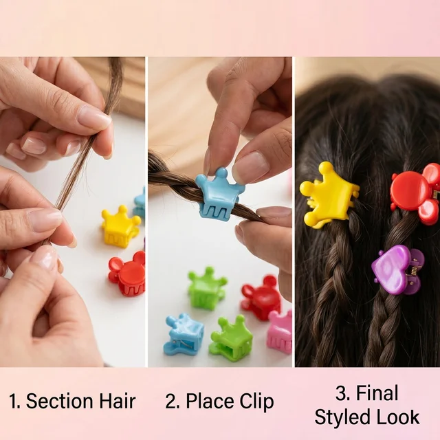 Mini Hair Claw Clips Set – Cute & Strong Grip Styling Accessories