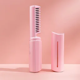 Mini Hair Straightener Brush – Cordless & Rechargeable for Travel